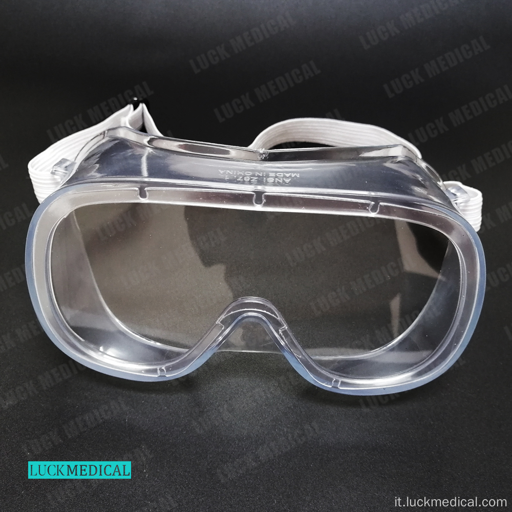 Occhiali protettivi con lenti trasparenti antislash