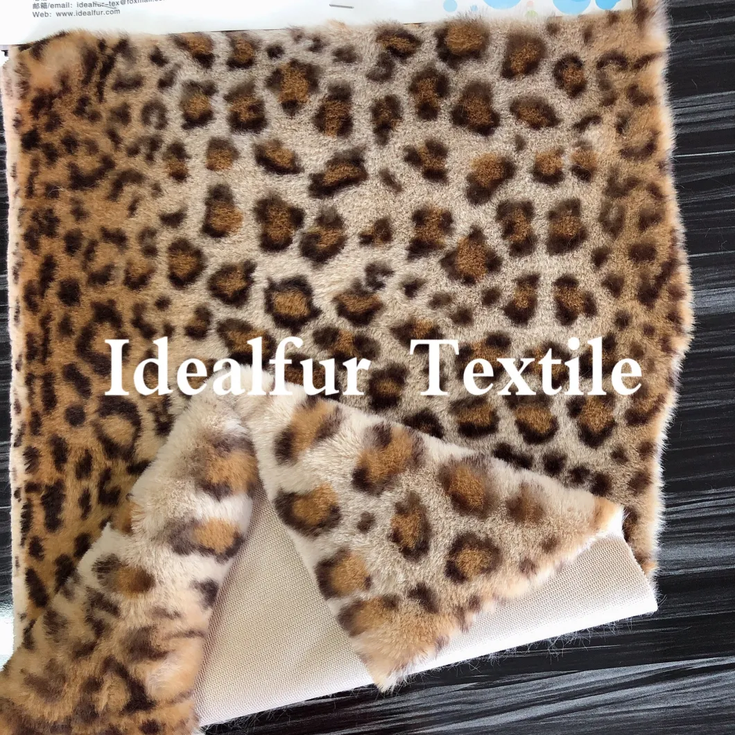 New Leopard Printed Imitation Fake Rabbit Fur