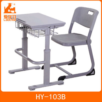 Schoolbag/book rack educational desk and chair