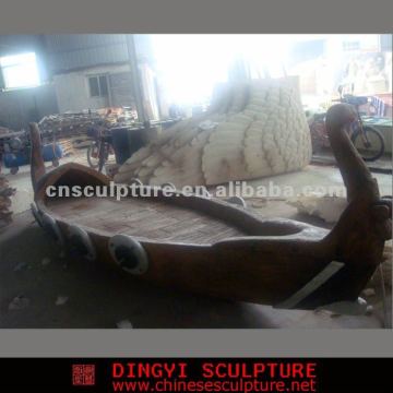 cartoon boat fiberglass sculpture for theme park