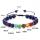 Hombres y mujeres 8 mm lava 7 Chakra difusor de aceite esencial pulsera cuerda trenzada piedra natural pulsera de cuentas de yoga pulsera