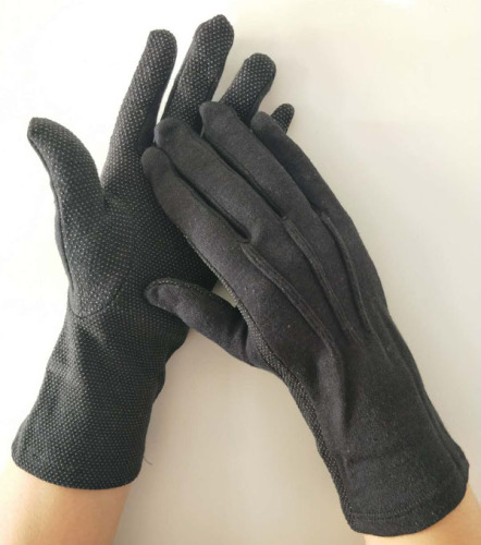 Zeker grip zwarte katoenen handschoenen Anti slip handschoenen