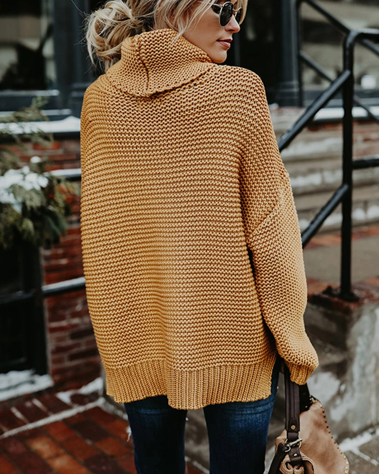 New Arrivals Winter Long Sleeve Turtleneck Knit Women's Sweater Tops