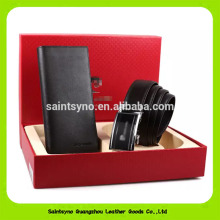 Fashionable leather wallet gift set with leather belt 16057