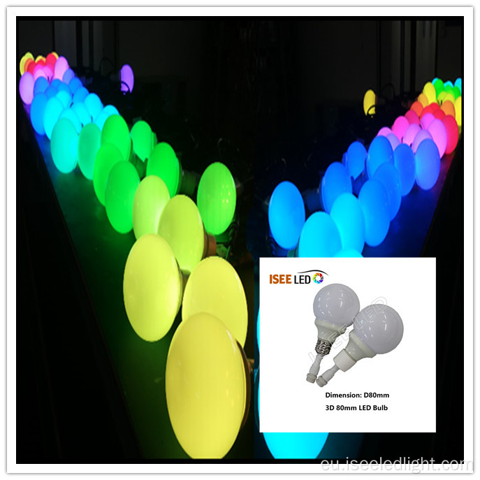 DMX kolore anitzeko RGB LED bonbilla argia