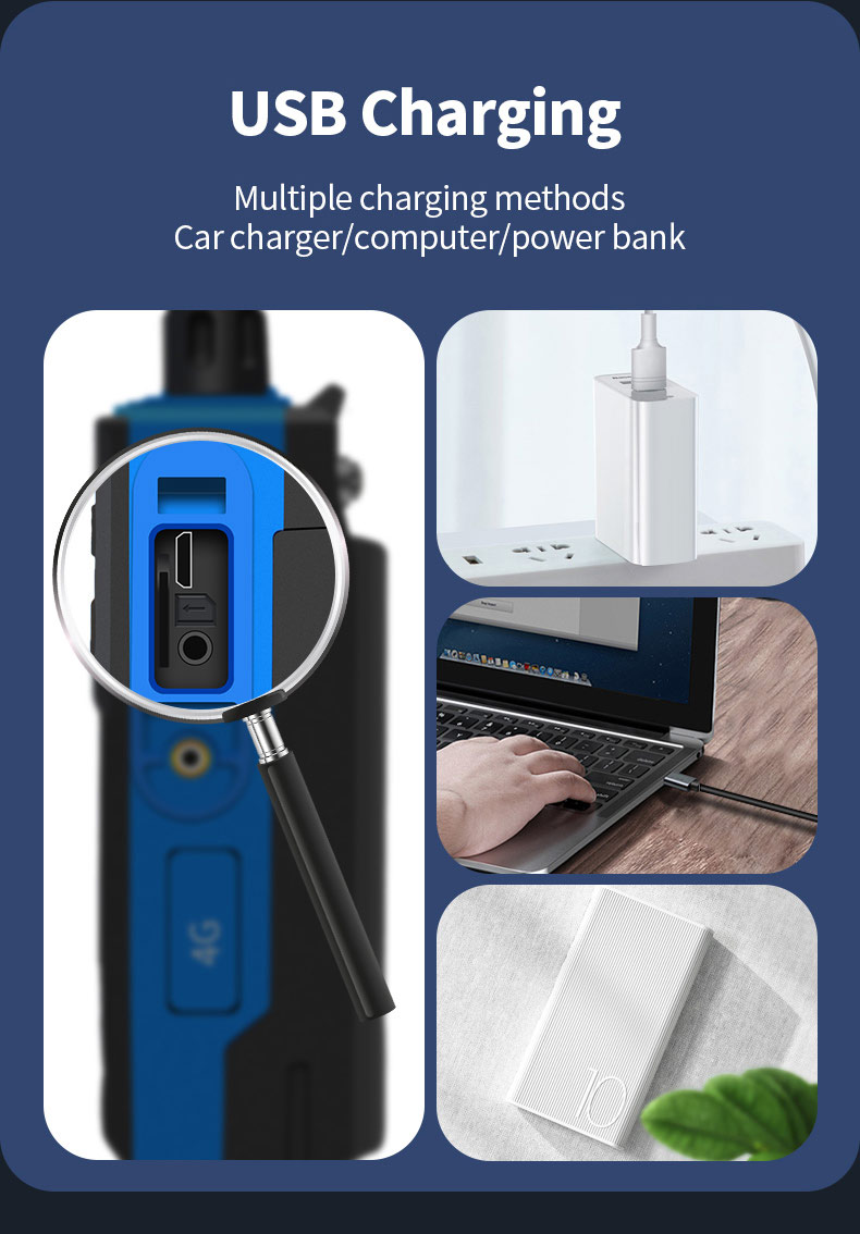 4G LTE  ETMY ET-A43  4g Wifi Android Zello Poc Radio Walkie Talkie with USB Data Cable