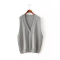 Pull sans manches en tricot gris