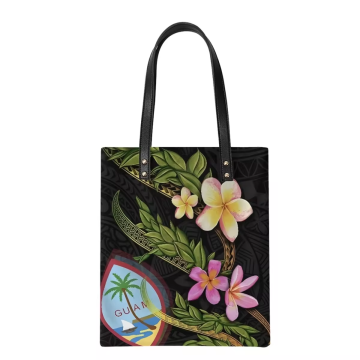 GARUCESTA TM Guam Flag Print Leather Shoulder Bag