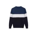 Men's Knitted Colour Block Design Crew-Neck Pullover