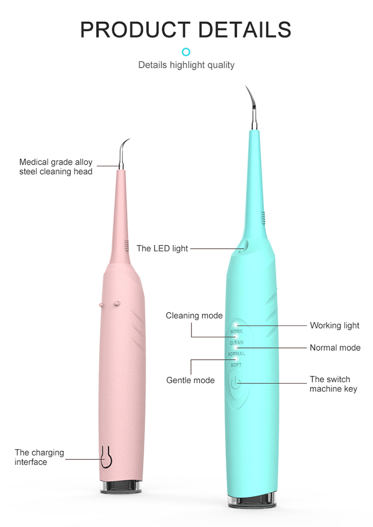 Factory dental teeth cleaner calculus plague remover ultrasonic electric tooth cleaner