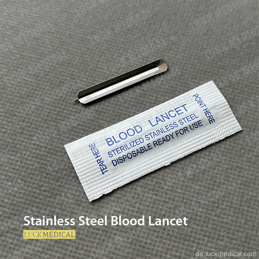Edelstahlblut Lancet Blutzucker -Test