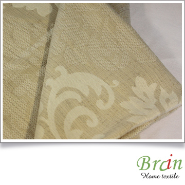high quality poly cotton jaquard yellow linen curtain fabric