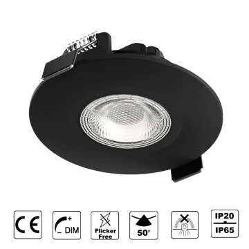 Black bathroom downlights ip65