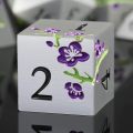 Flower Featured Solid Metal DND Dice Set of 7 PCS, Flower Metallic DND Dice Set for Dungeons and Dragon Tabletop Game