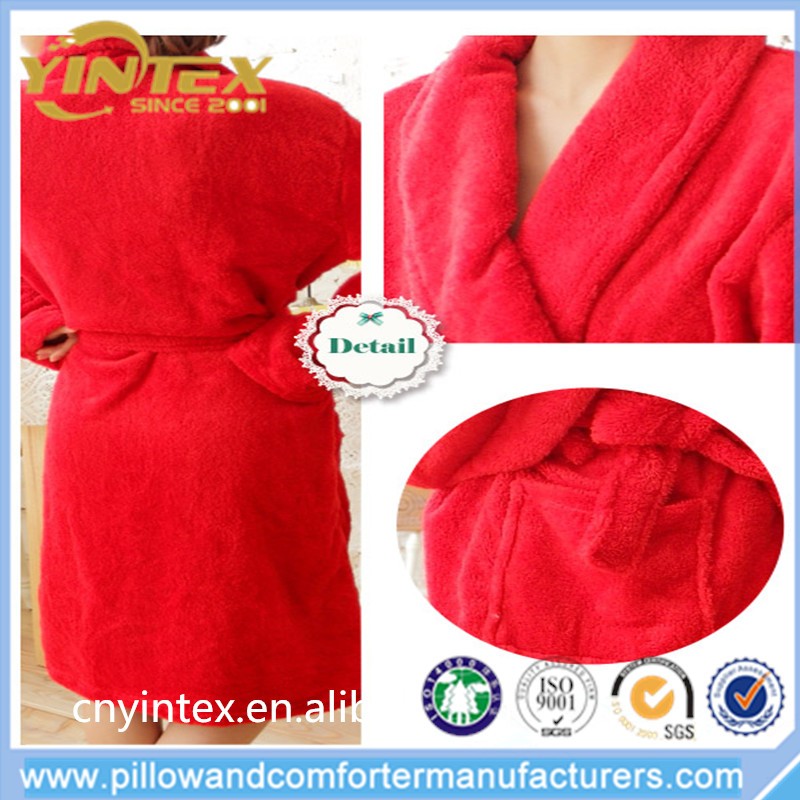 100% Microfiber Kimono Coral Fleece Flannel Velour Bathrobe