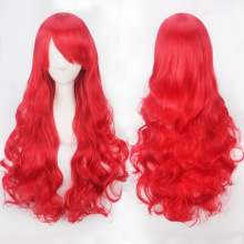 Red Long Curly Anime Cosplay Wig - Little Mermaid Princess Style