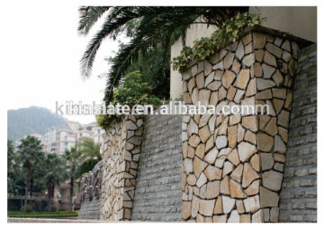 Natural yellow quartzite irregular random cheap paving stone