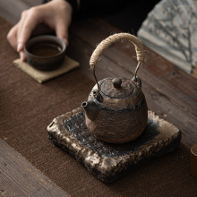 Japanese Gilding Iron Glaze Heart Sutra Teapot Kung Fu Tea Set