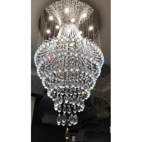 Biço de cristal de luxo Chandelier LED Light &amp; Pingnder Iluminação personalizada para o corredor da sala de estar