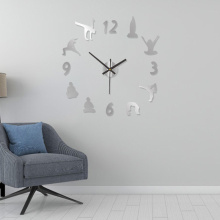 Silver Large Size Wall Clock Parts with Yoga Numbers