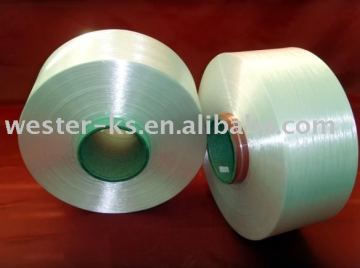 Bright trillobal polyester filament yarn for embroidery thread