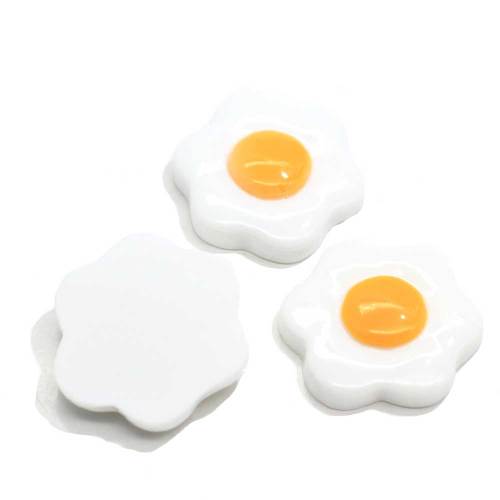 Kawaii Spiegelei geformte Harz Cabochon für handgefertigte Kunsthandwerk Perlen Charms DIY Telefon Shell Decor Spacer Slime