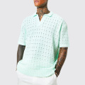 men's knitted V-neck short sleeved casual T-shirt