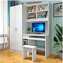 Computer Desk with bookshelf and wardrobe Combination