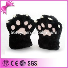 Factory customize bears paw winter glove animal plush glove