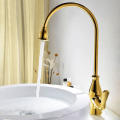 European Gold Single Handle Swivel Brass Sink Faucet