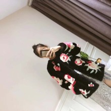 YRC080 YR FUR new arrival imported quality whole pelt velvet mink fur coat color contrast mink jacket