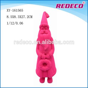 Unique flocking resin santa claus figurines