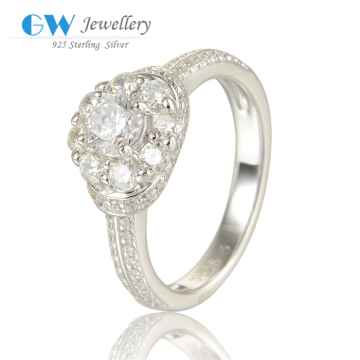 Silver Wedding Rings Jewelry With Big Diamond