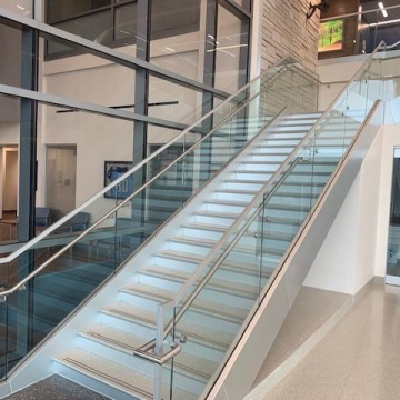 Outdoor railing glass accessories support