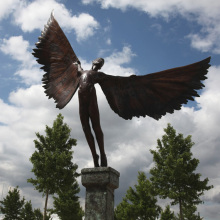 Factory custom garden decor cast metal bronze angel statue