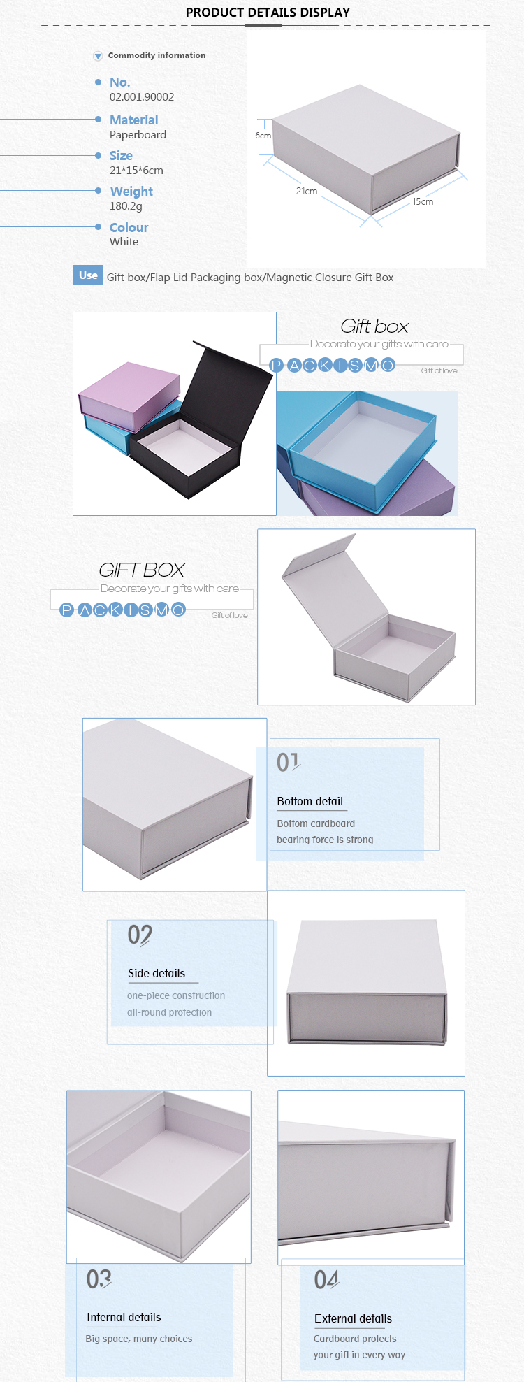 Custom Print Luxury black White Packaging Gift Box Packing Magnetic Gift Box Cardboard Paperboard Paper Box For Gift Packaging