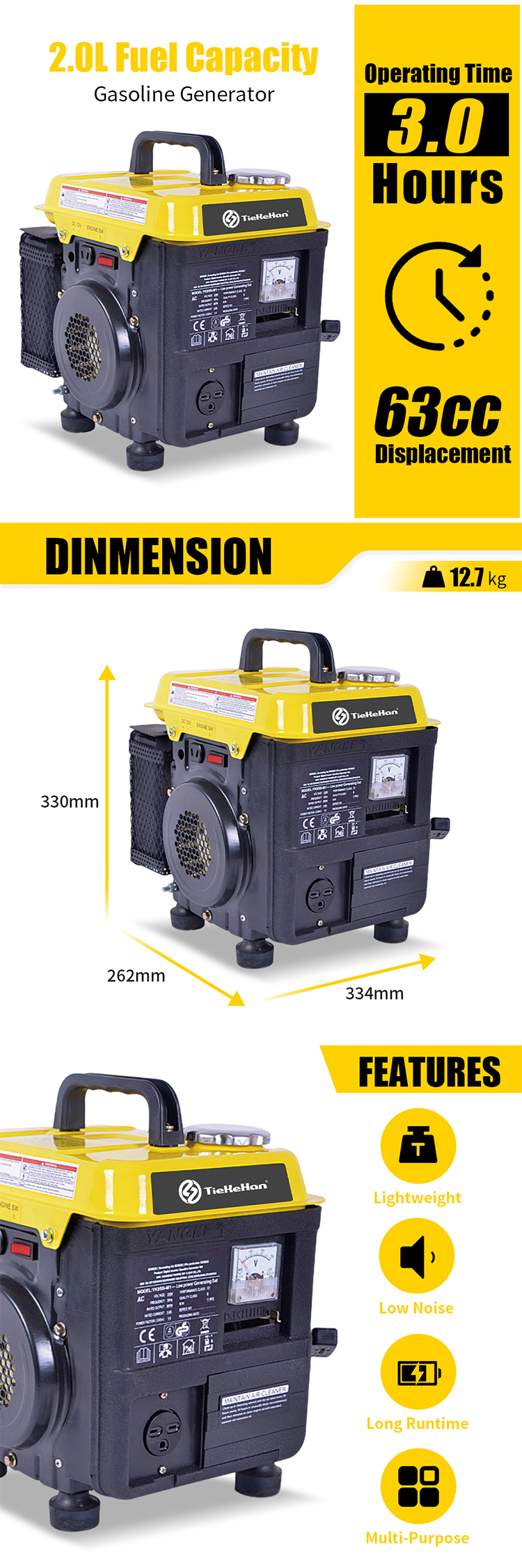 Generador inversor de gasolina TKH1000i(12) TKH1000i Gasoline Inverter Generator(12)