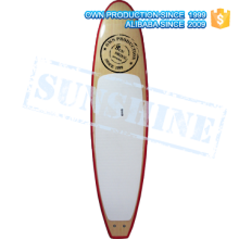 Bamboo Stand Up Paddle Board Bamboo SUP Board witth white deck pad