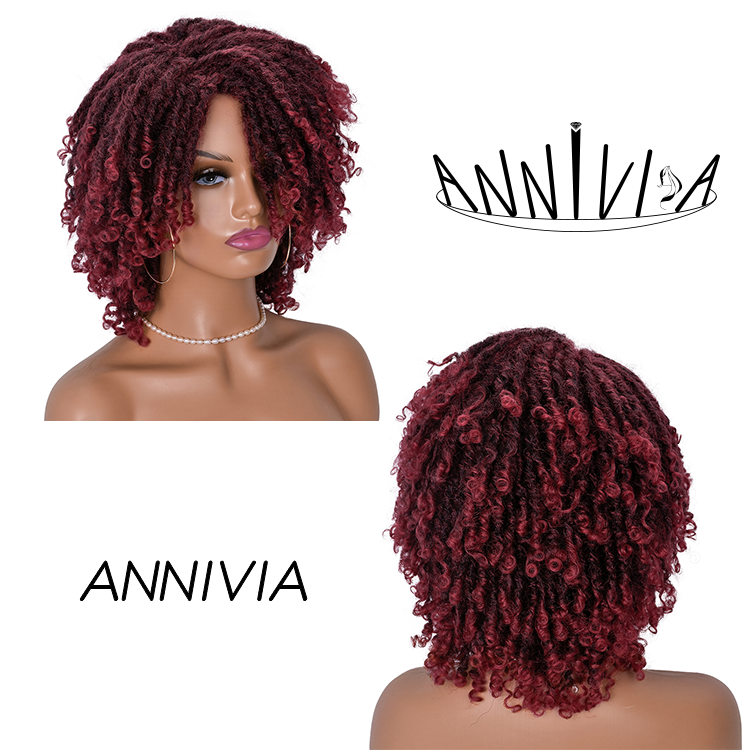 Hot New Products chrochet Braided Hair spring twist short synthetic hair wigs african braided dreadlock wig for black women