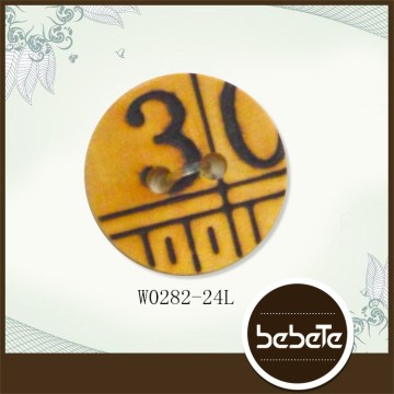 2 holes embossed wood buttons clothes accessory