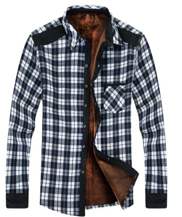 Men's flannel shirt with fleece lining