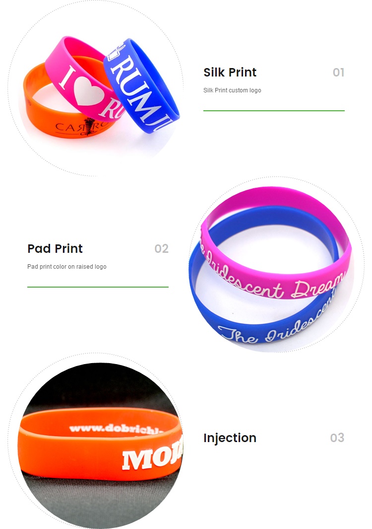 Custom OEM favorable price adjustable silicone logo bracelets bracelet