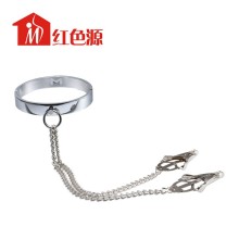 Hot Sale Sex Toy Male Collar With Nipple Clamps For Women Fetish Flirting Erotic Toys