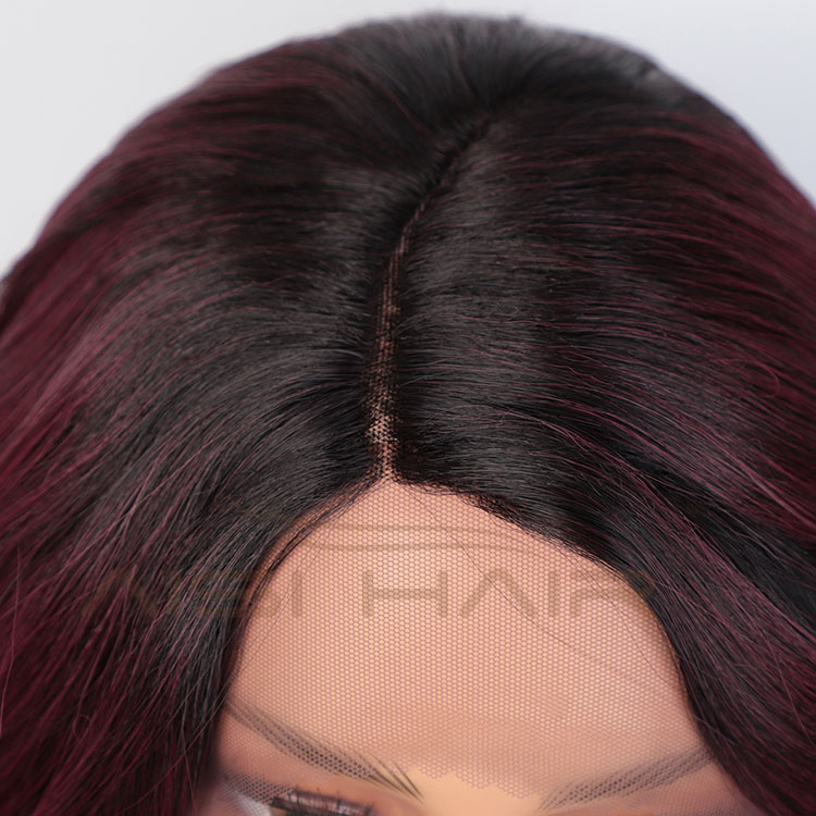 Aisi Hair New Design Long Wavy Ombre Red Wig Body Wave Swiss Lace Wig Cosplay Synthetic Lace Frontal Hair Wigs For Black Women