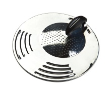 Universal 32cm Stainless Steel Straining Lid - Silver Flat Pot Lid with Holes