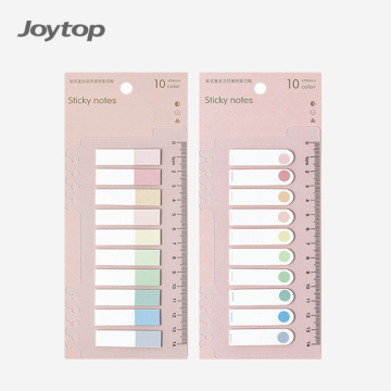 Joytop Custom Morandi Color Loose Leaf Insertable Sticky Index Tabs Dividers with Ruler