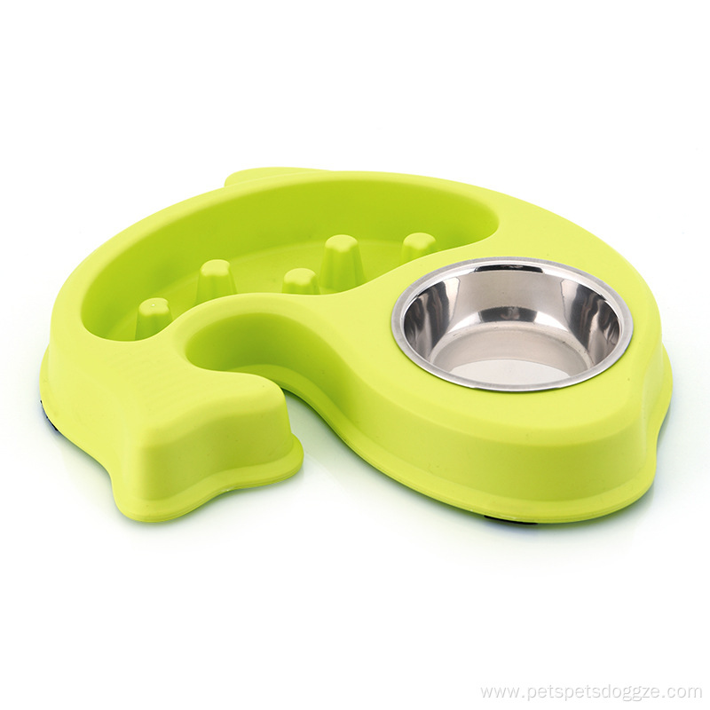 environmental plastic fish stainless steel dog bowl