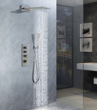 Upgrade Your Bathroom with a Contemporary Gray Concealed Shower System