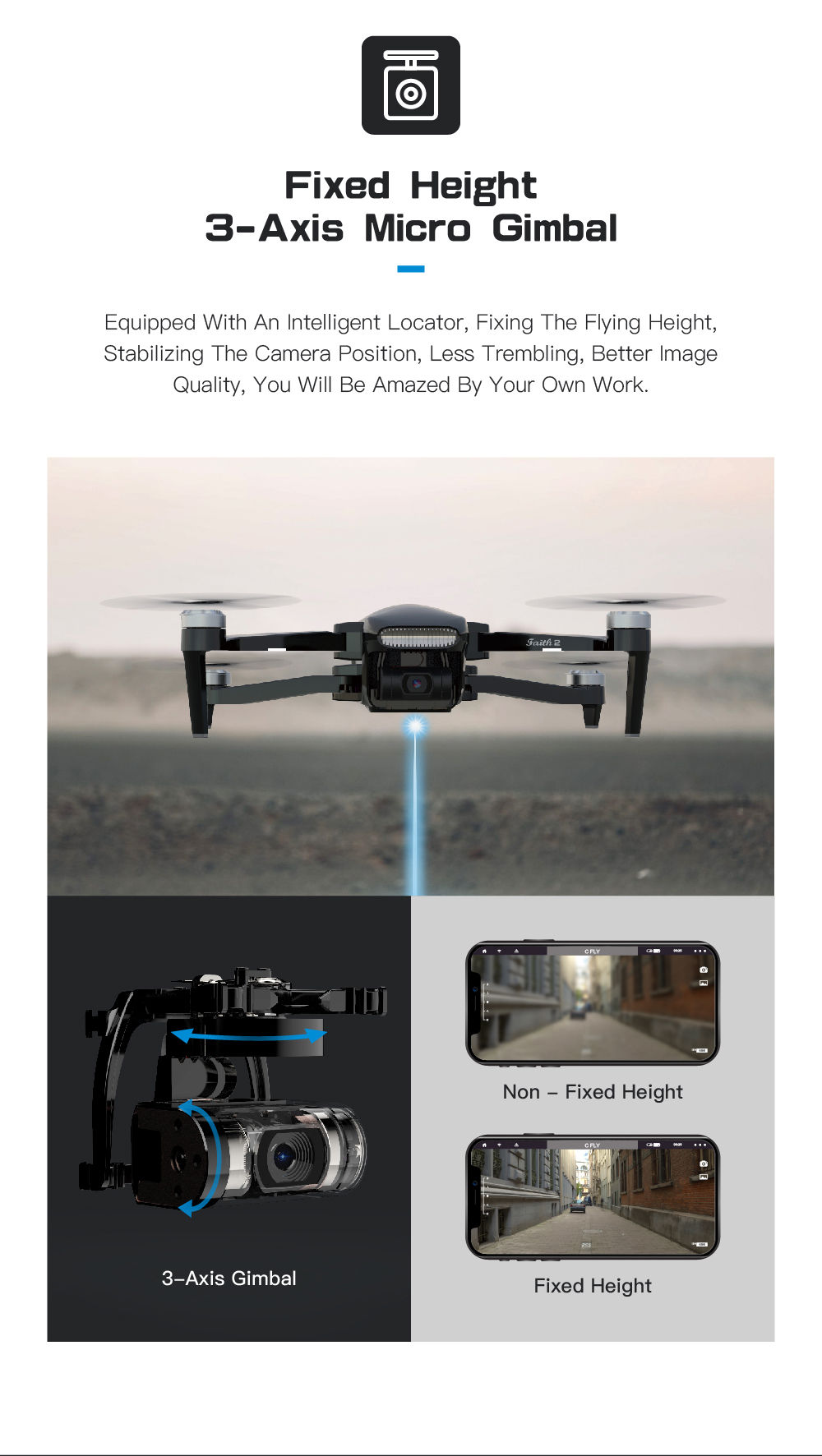 C-FLY 2020 NEW MODEL C-FLY Faith 2 drone with 4k camera 35mins flight time 5G Wifi FPV Optical Flow Function