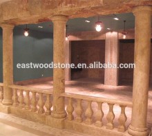 natural carved antique stone columns and stone balustrade